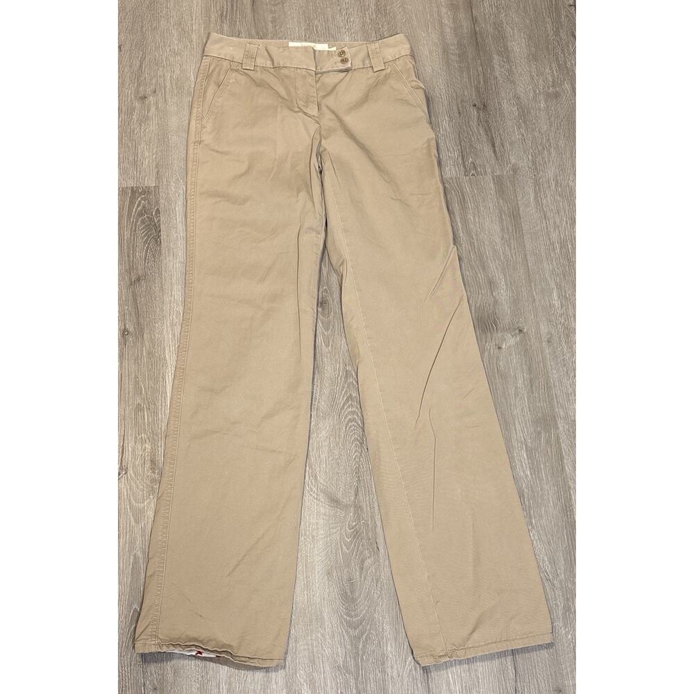J.Crew Chino Pants Womens Sz 0 Khaki Classic Twill Favorite Fit Dog Print Lining